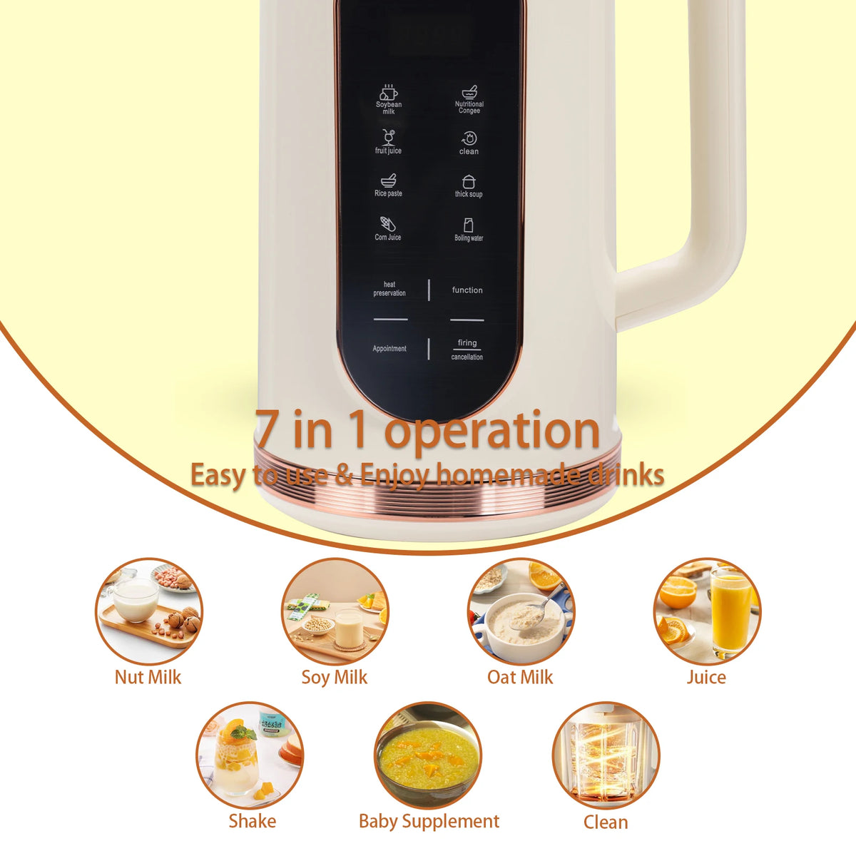 Automatic Plant Based Nut Milk Maker For Homemade Soy Beverage Making
