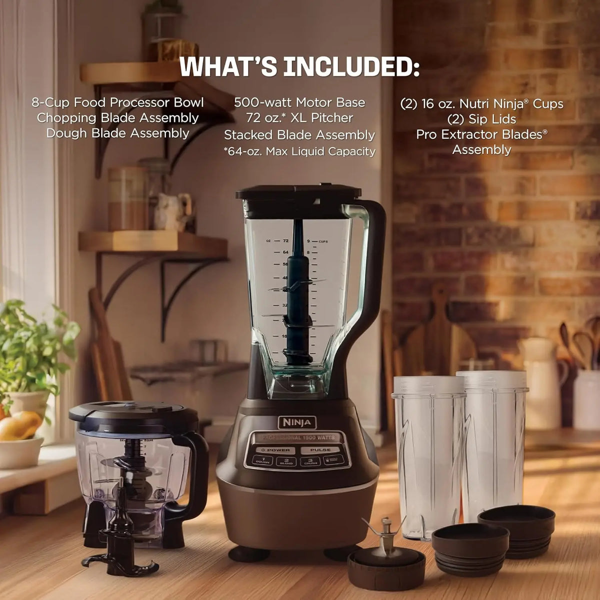 Multifunctional Blender And Food Processor With Powerful 1500 Watt Motor
