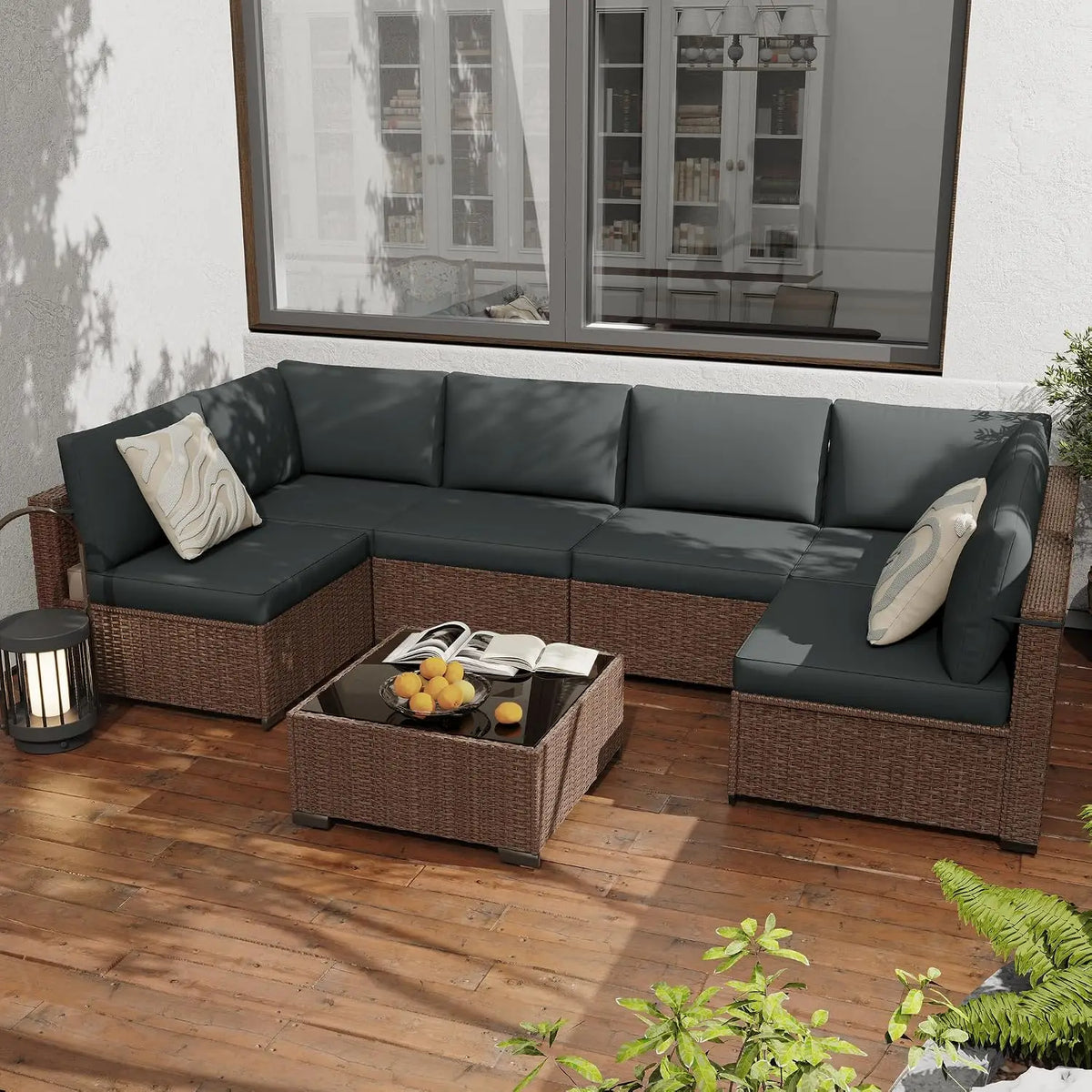 All Weather PE Rattan Outdoor Modular Sectional Conversation Patio Set
