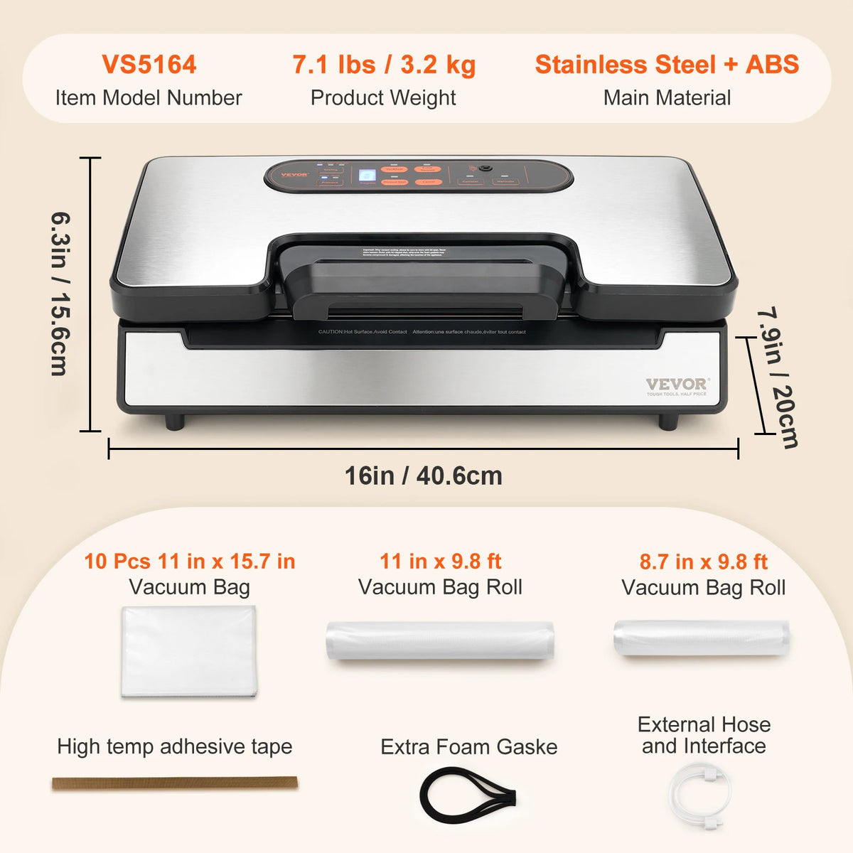 SucceBuy Commercial Automatic Vacuum Sealer With Roll Storage And Cutter