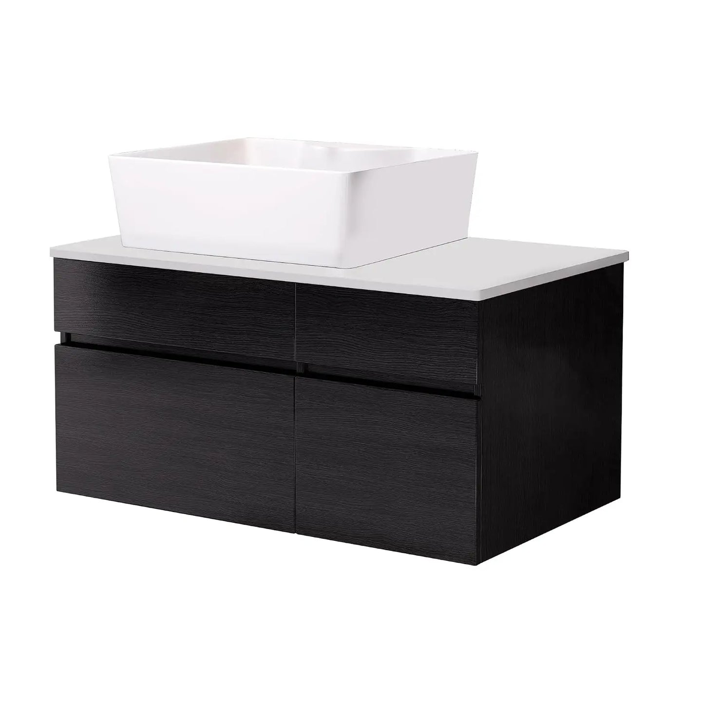 31.5" Floating Bathroom Vanity with Sink and Drawer, Soft Closing, Solid Wood Mid Century Modern Single Bathroom Vanity, Custom