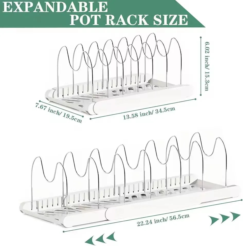 Heavy Duty Stainless Steel Pull Out Pot Lid Organizer Rack