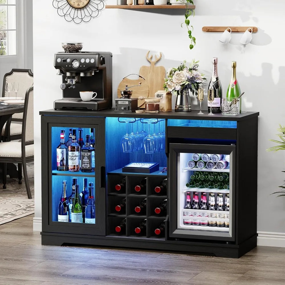 Coffee Bar Cabinet With Built In Fridge And Kitchen Storage Sideboard