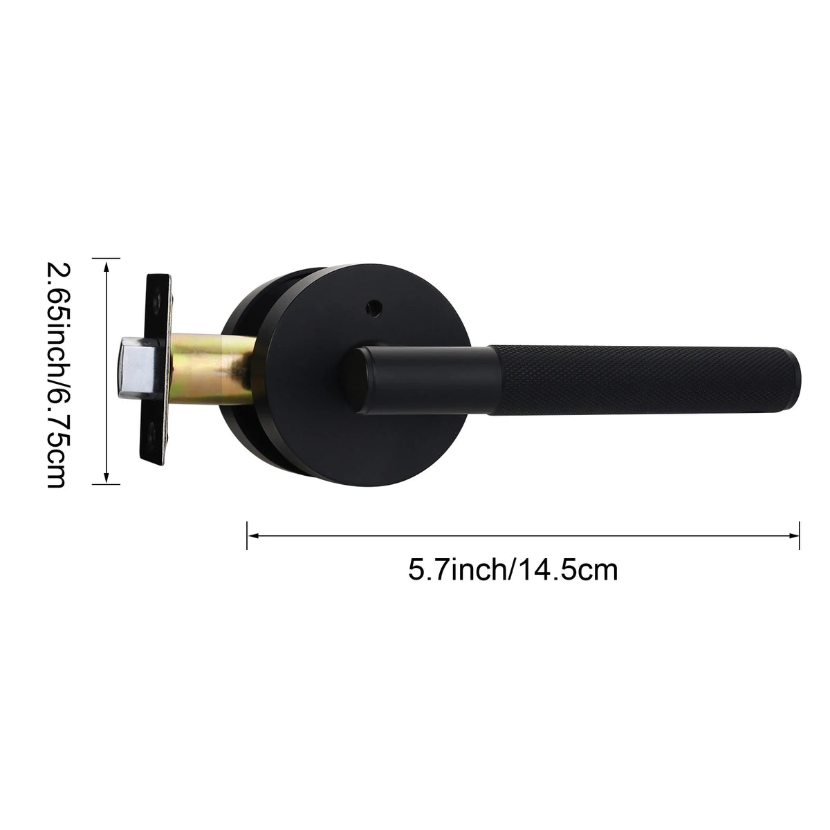 Viladepot Privacy Door Handle Knurled Handle Lever Bedroom Bathroom Passage Door Lock Reversible Keyless