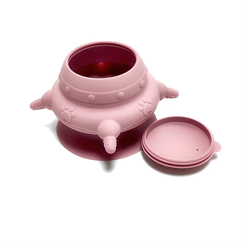 Biomimetic Pet Milk Feeder Soft Silicone Puppy Nursing Bottle Automatic Kitten Nipple Bowl with Suction Base 235ml