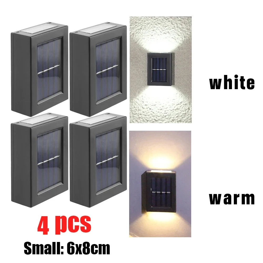AlliLit Waterproof Solar LED Wall Lights Outdoor Garden Yard Decoration