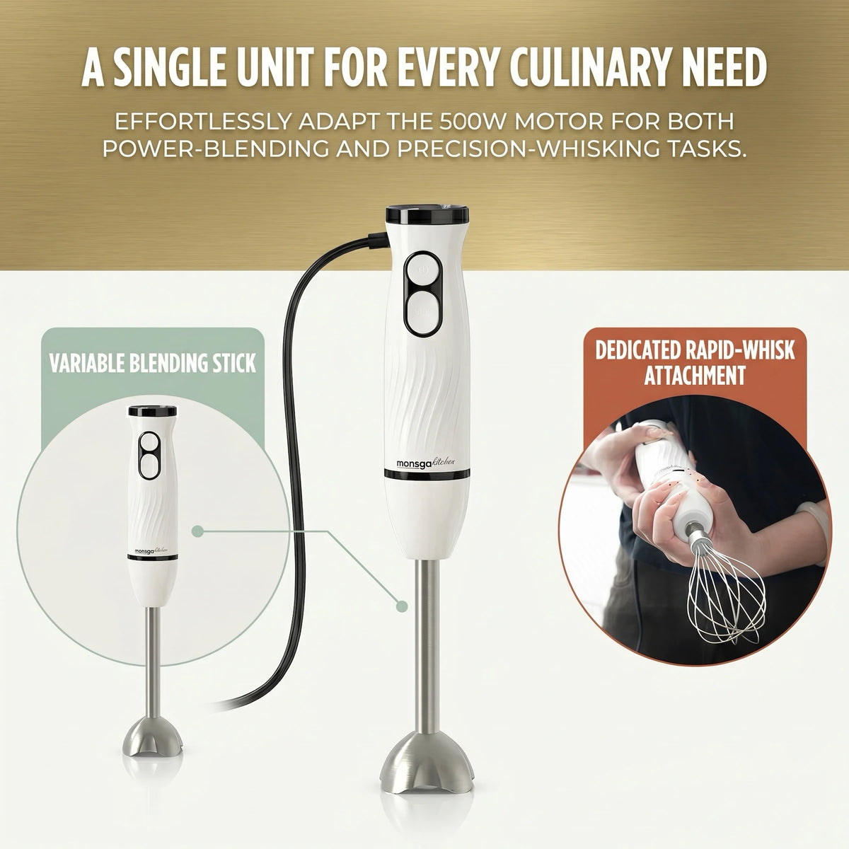 Erabros 4 In 1 Multifunctional Electric Hand Blender With Whisk