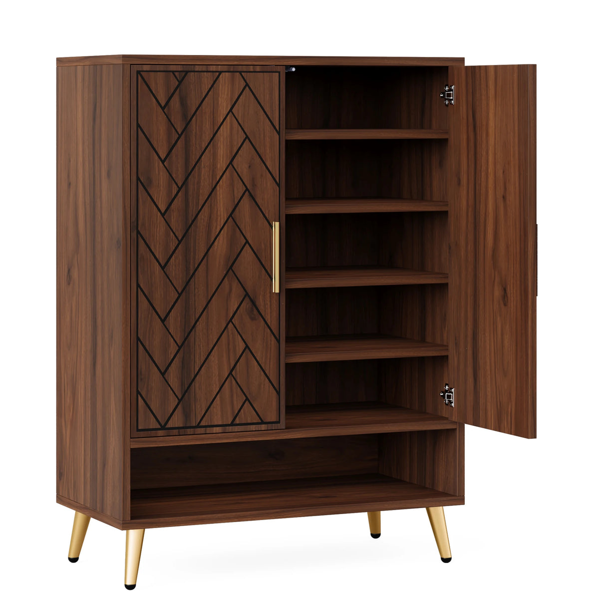 Tribesigns Wooden Shoe Cabinet With Doors Storage Furniture Antique Rack