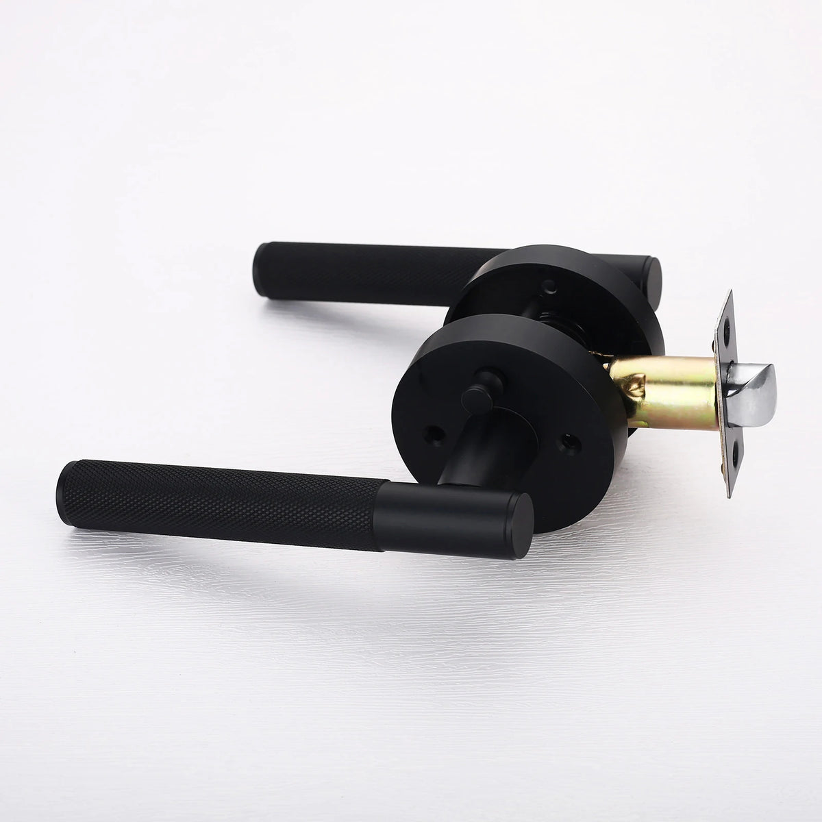 Viladepot Privacy Door Handle Knurled Handle Lever Bedroom Bathroom Passage Door Lock Reversible Keyless