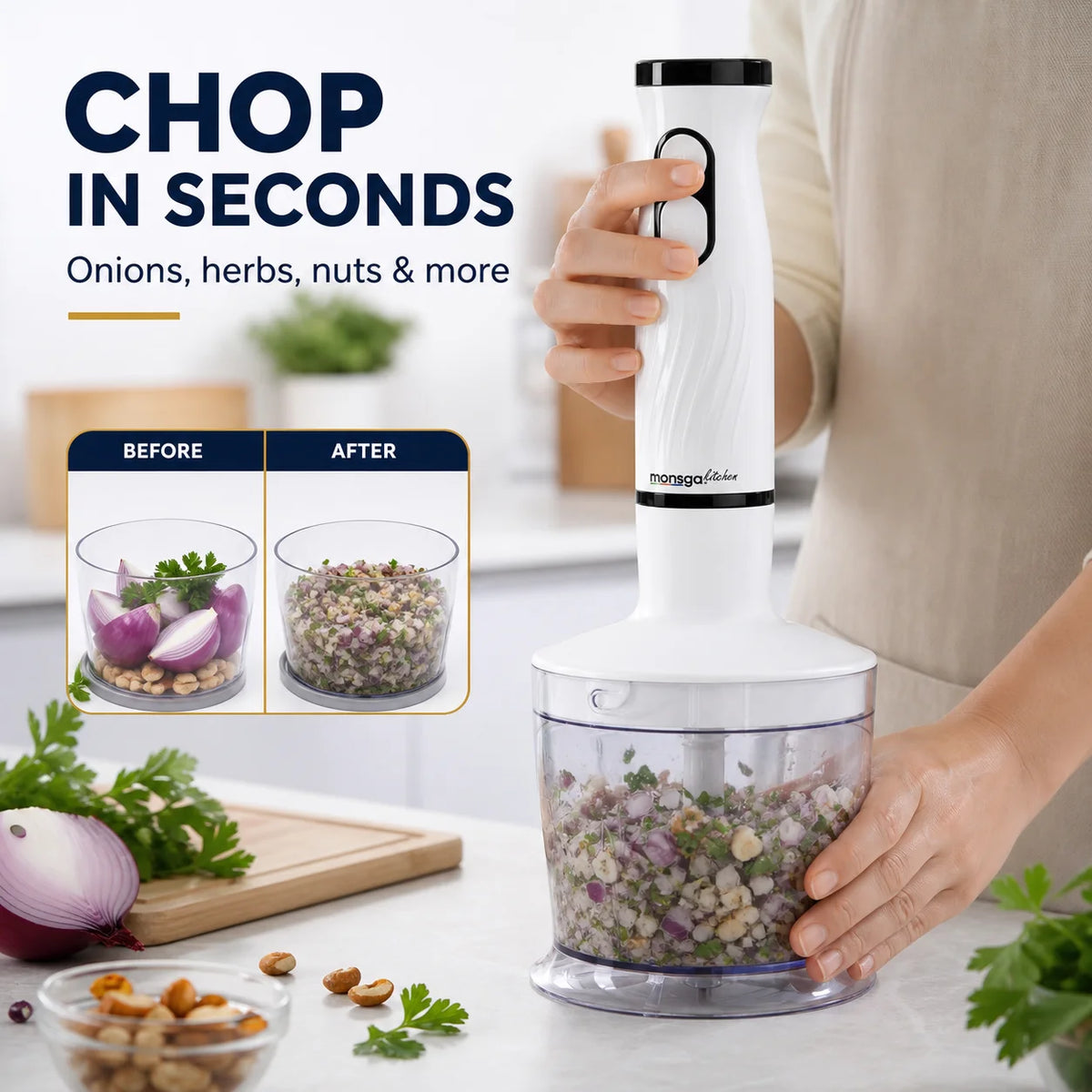 Erabros 4 In 1 Multifunctional Electric Hand Blender With Whisk