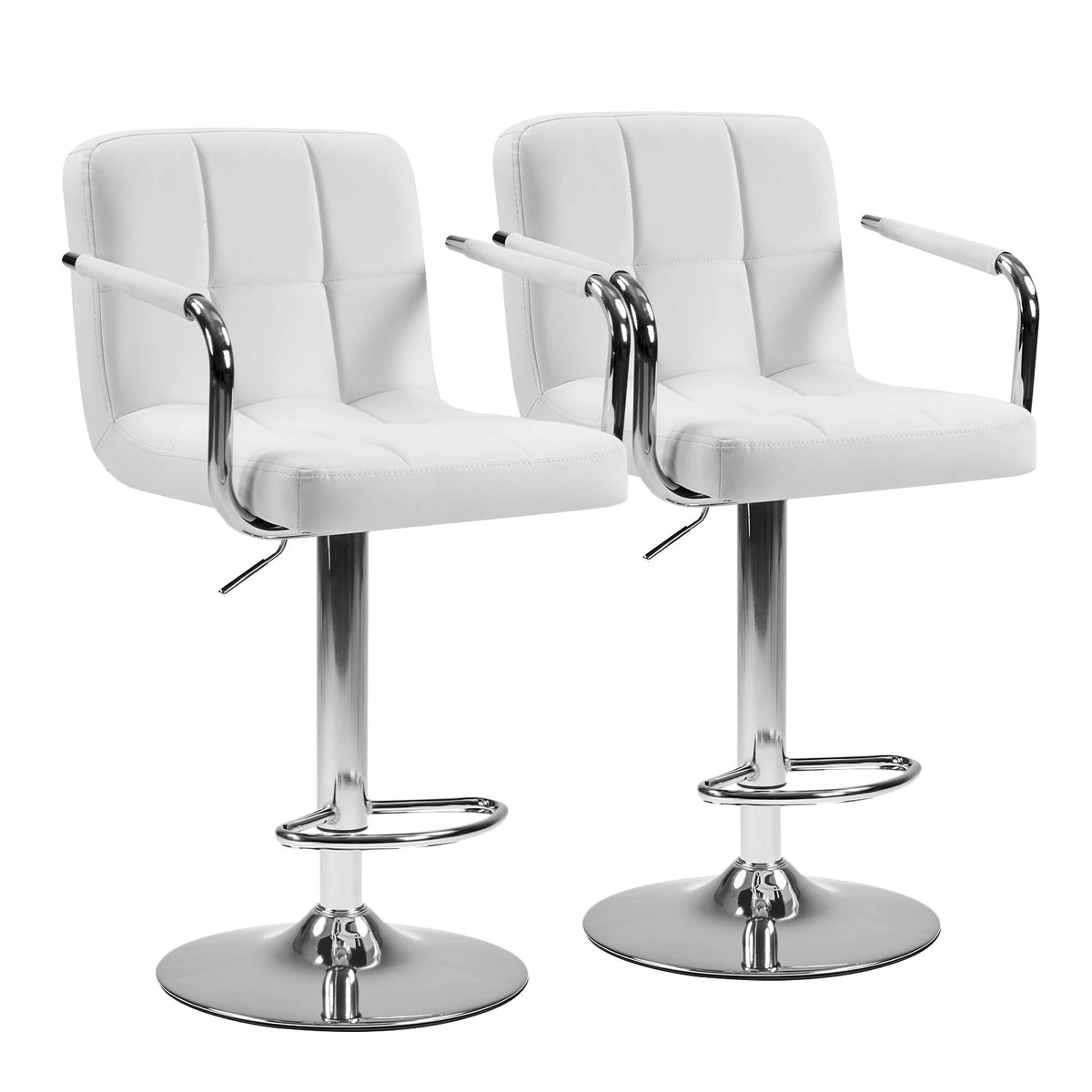 JHK Ergonomic PU Leather Adjustable Swivel Office Chair Padded Armrests
