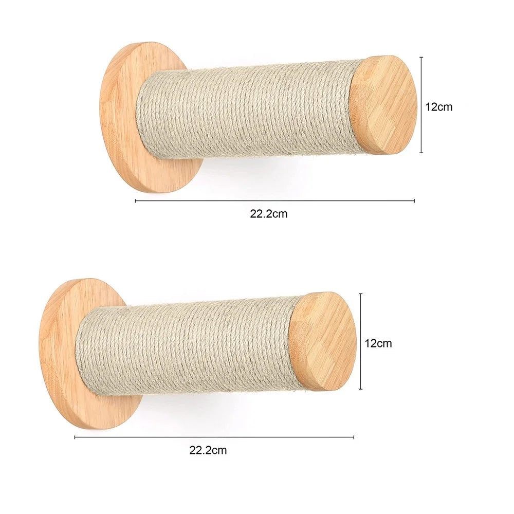 CWV Wall Mounted Cat Climbing Shelves With Sisal Scratching Post