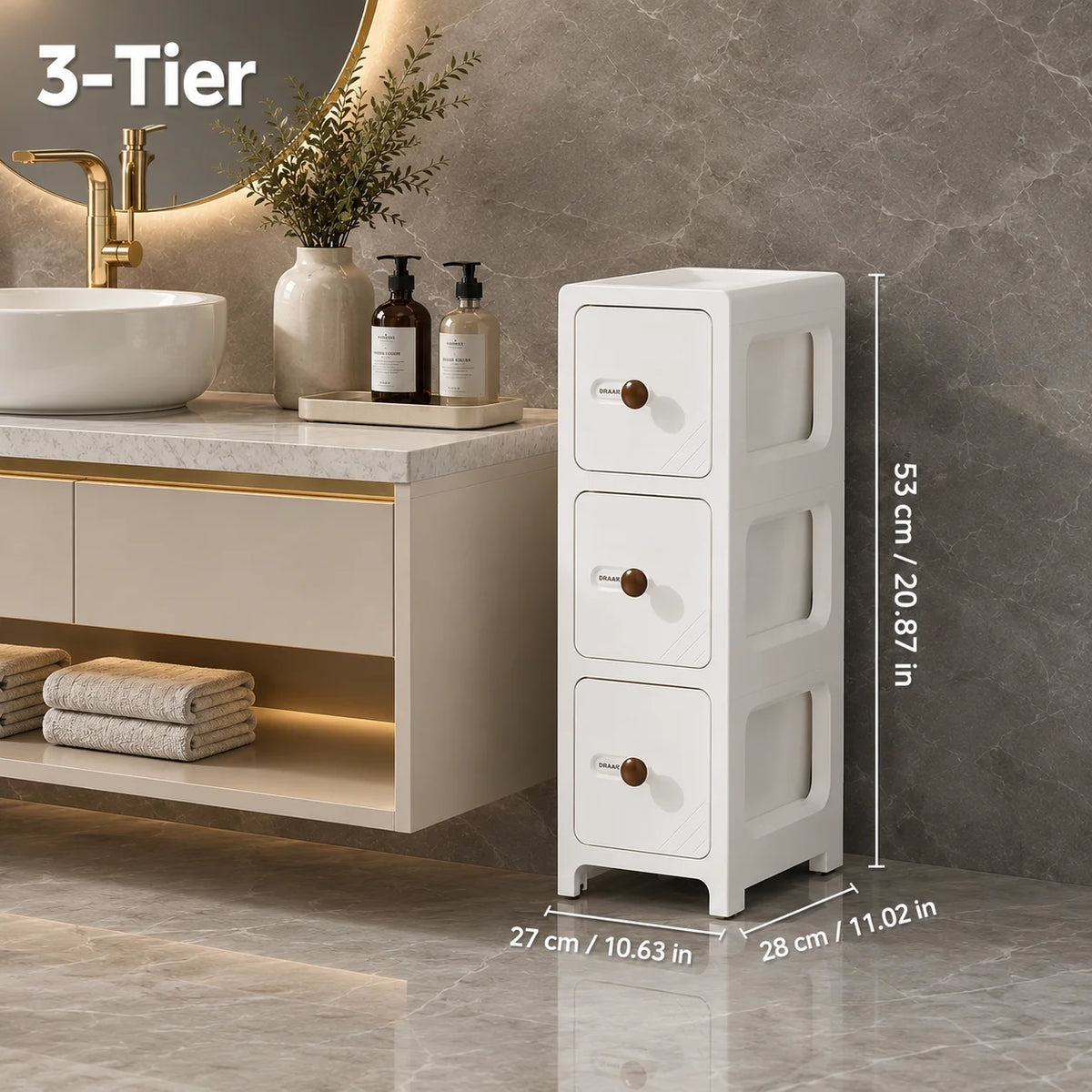 2/3/4/5-tier narrow bathroom rolling storage cabinet with flip-top striped transparent doors and lockable 360° swivel wheels, light green modular stackable slim vertical organizer tower, perfect for bathroom, beside the toil