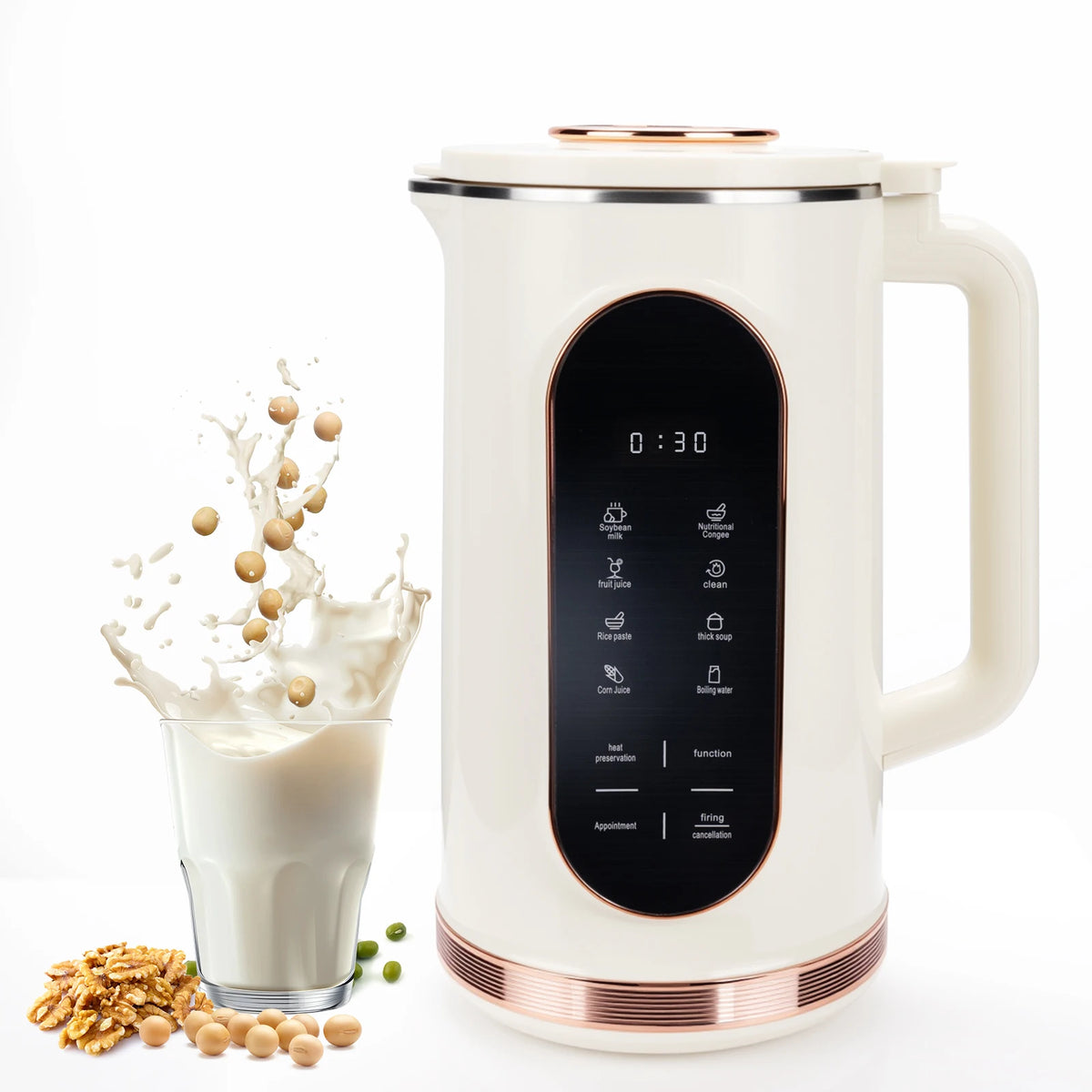 Automatic Plant Based Nut Milk Maker For Homemade Soy Beverage Making