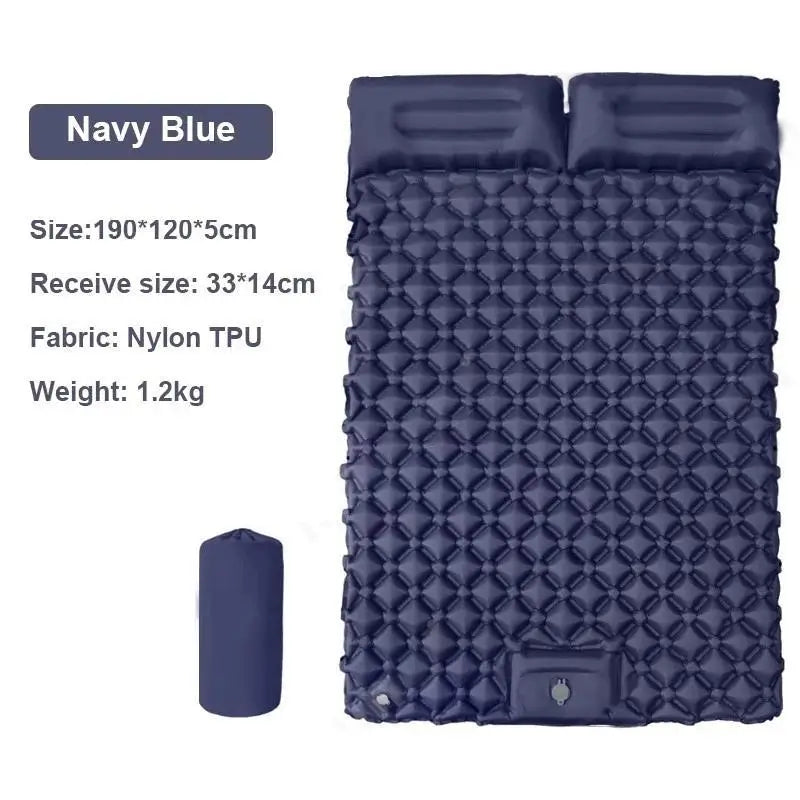 Waterproof Inflatable Mattress Camping Sleeping Pad Foldable With Pillow Mat