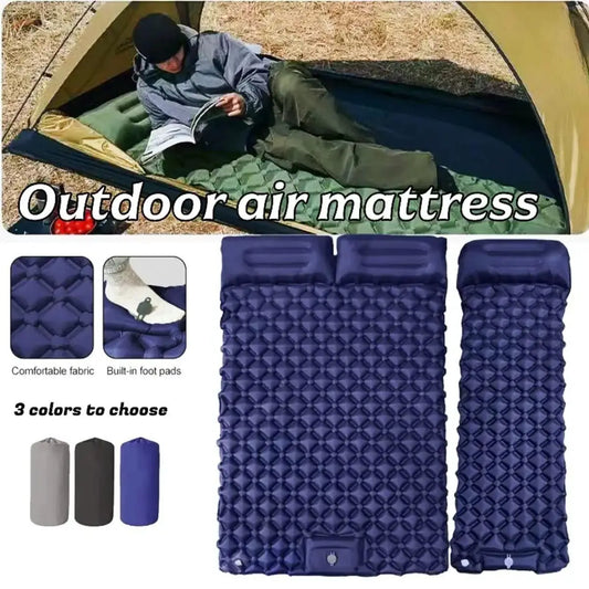Waterproof Inflatable Mattress Camping Sleeping Pad Foldable With Pillow Mat
