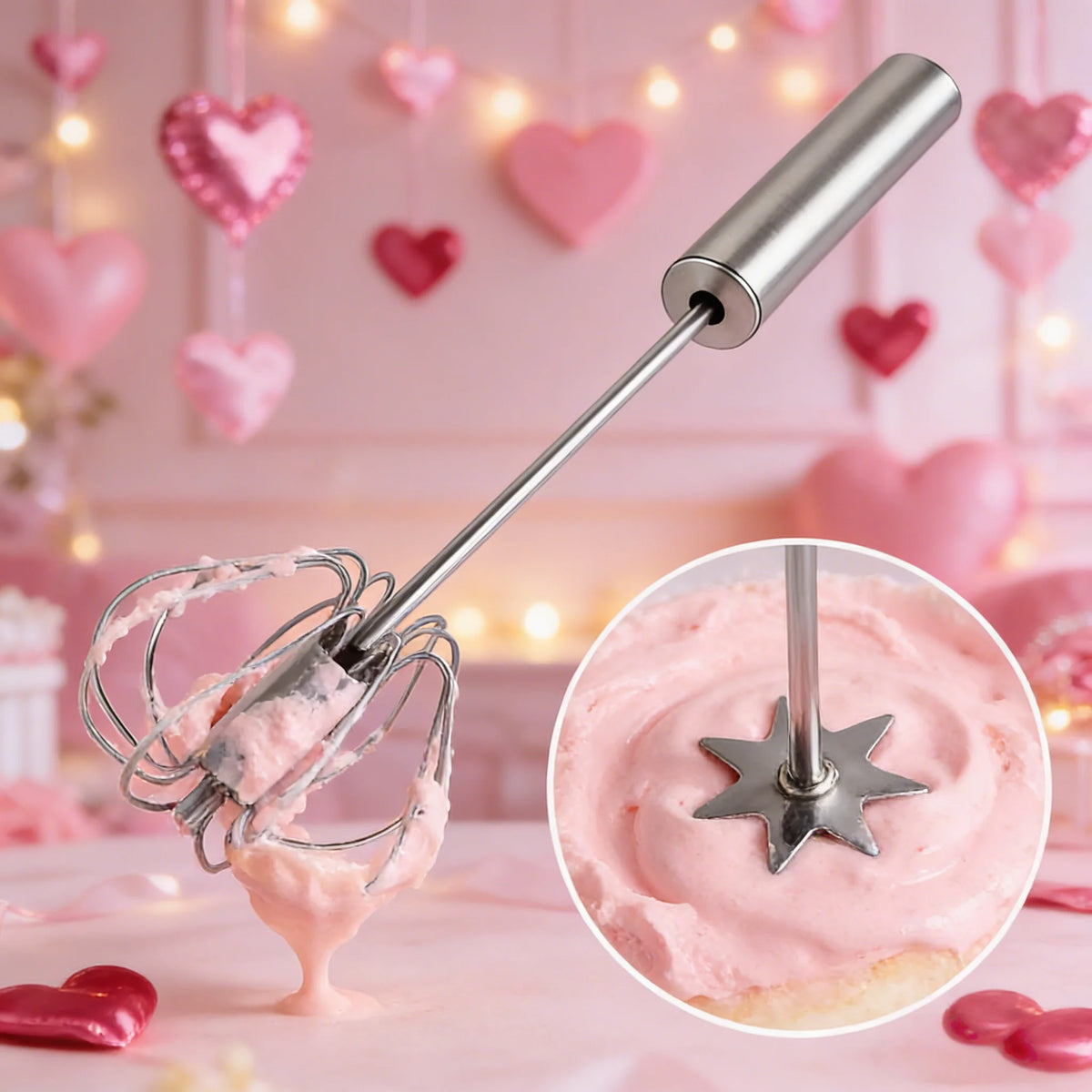 Handheld Automatic Electric Whisk One Touch Multi Function Hand Mixer for Egg Cream Powder Drink Blending Practical Kitchen Gadget Valentine Gift