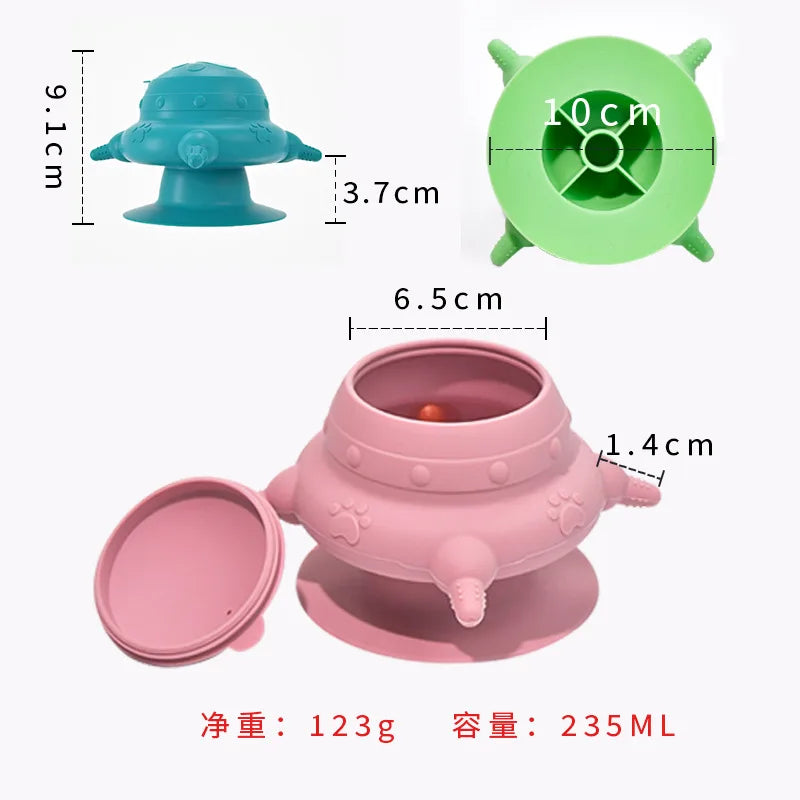 Biomimetic Pet Milk Feeder Soft Silicone Puppy Nursing Bottle Automatic Kitten Nipple Bowl with Suction Base 235ml