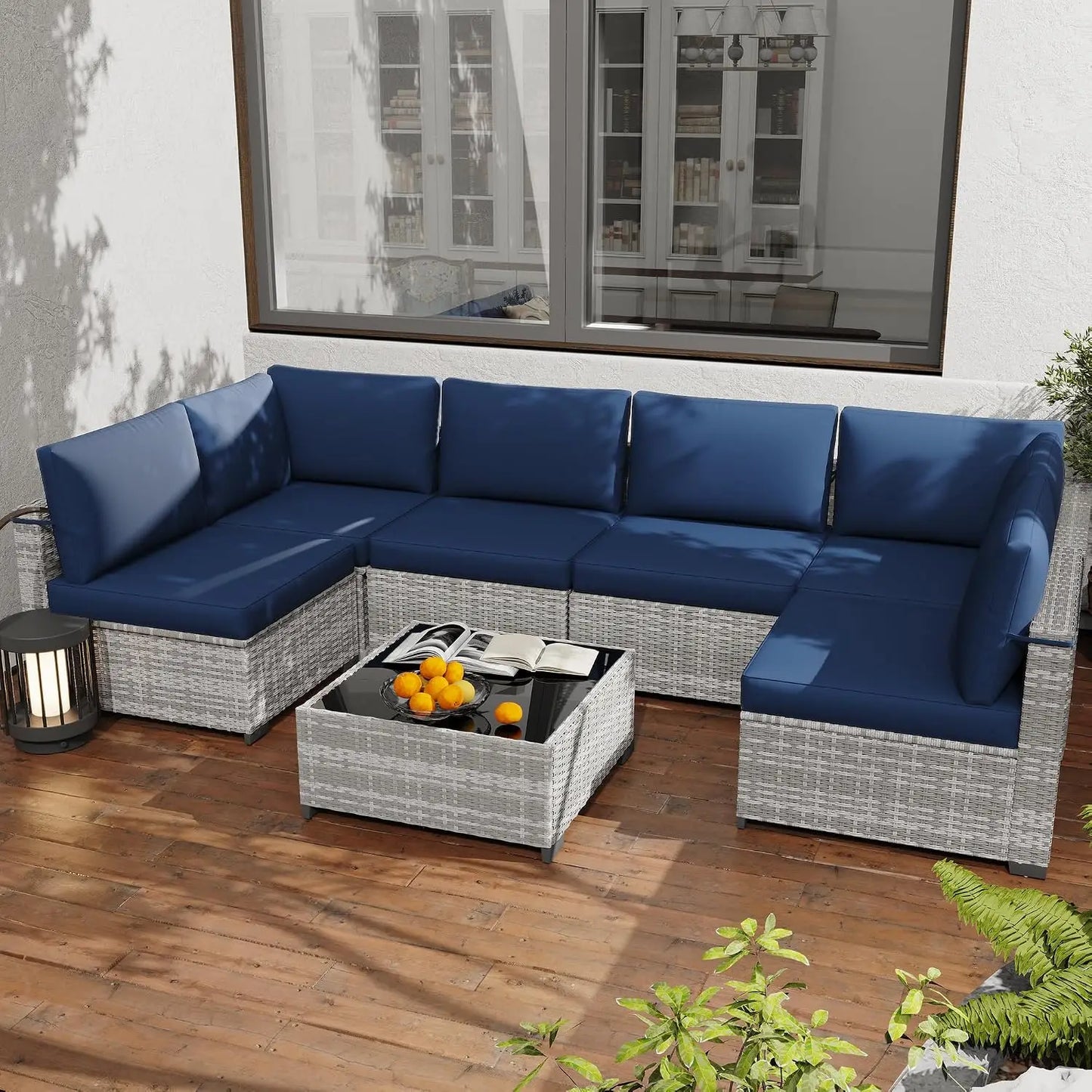 All Weather PE Rattan Outdoor Modular Sectional Conversation Patio Set