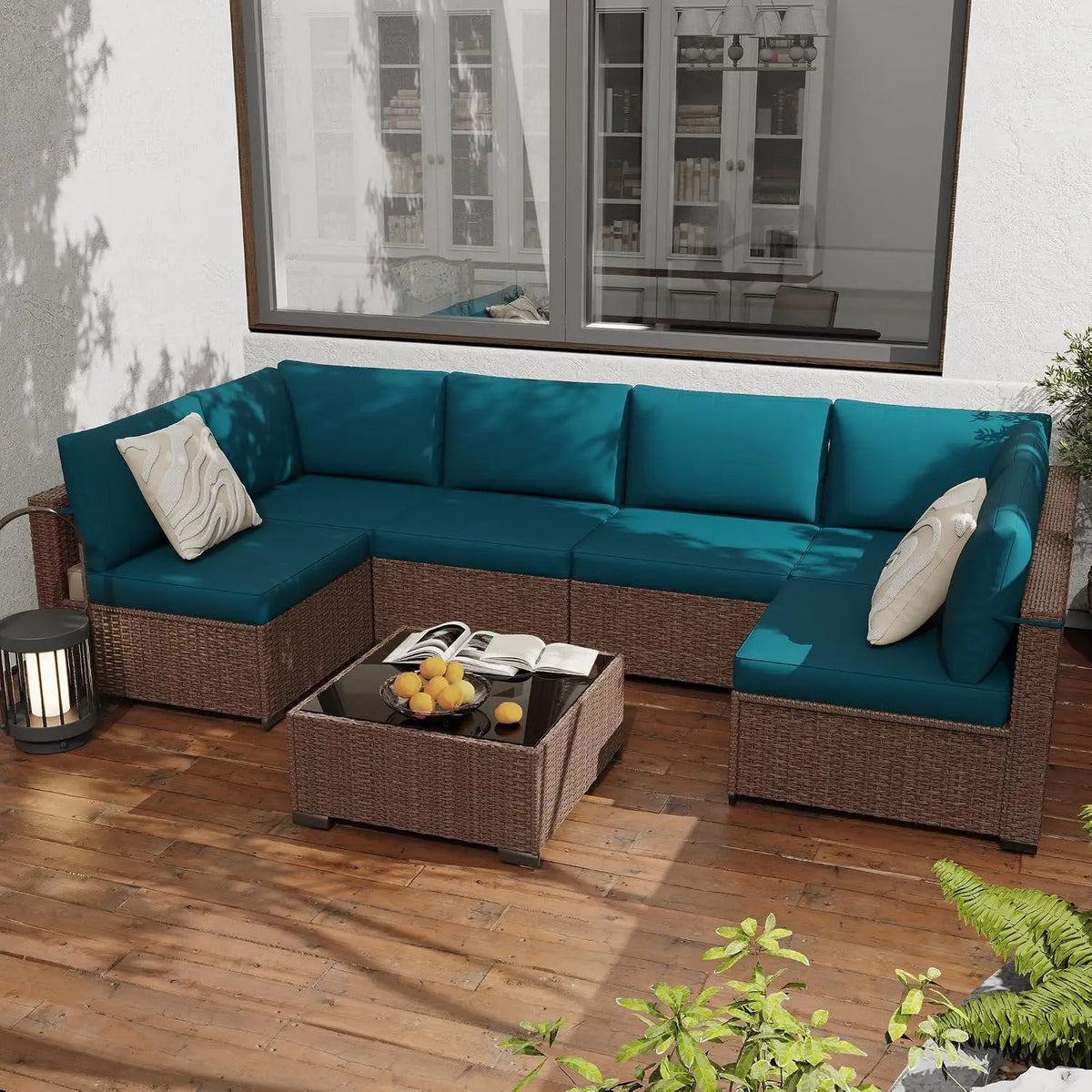 All Weather PE Rattan Outdoor Modular Sectional Conversation Patio Set