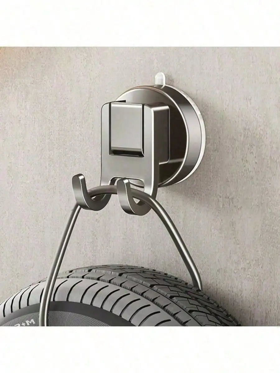 Suction Cup Double Hook, No Drill Wall Mounted Hook For Bathroom Shower Room Corner Washbasin Hanging,Bathroom Hook, Suction Cup Hook, Double Hook, Wall Mounted Hook, No Drill Hook, Shower Hook