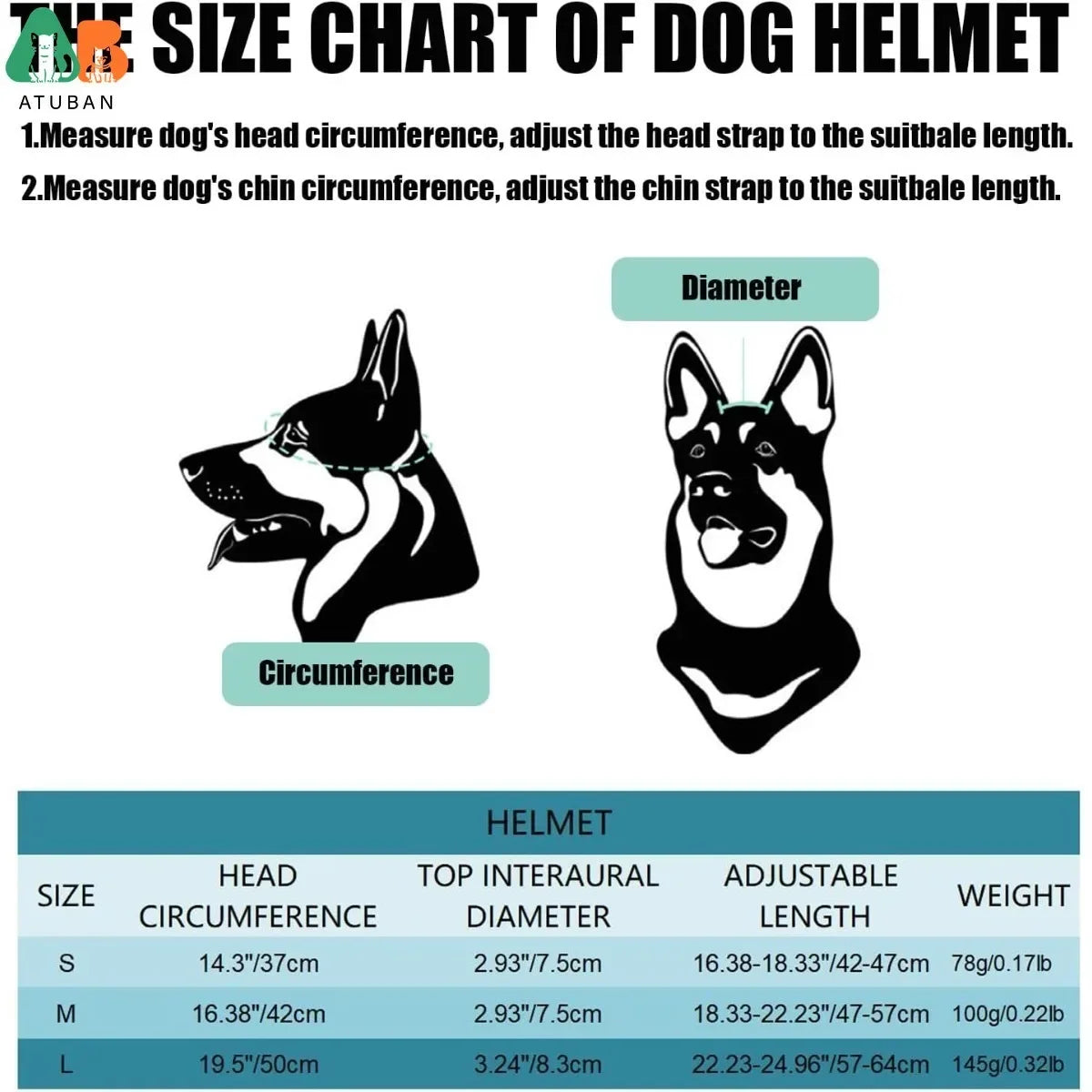 ATUBAN Cool Pet Motorcycle Helmet - Lightweight Goggles & Ear Holes Design, Stylish Protection for Small Dogs Riding & Driving