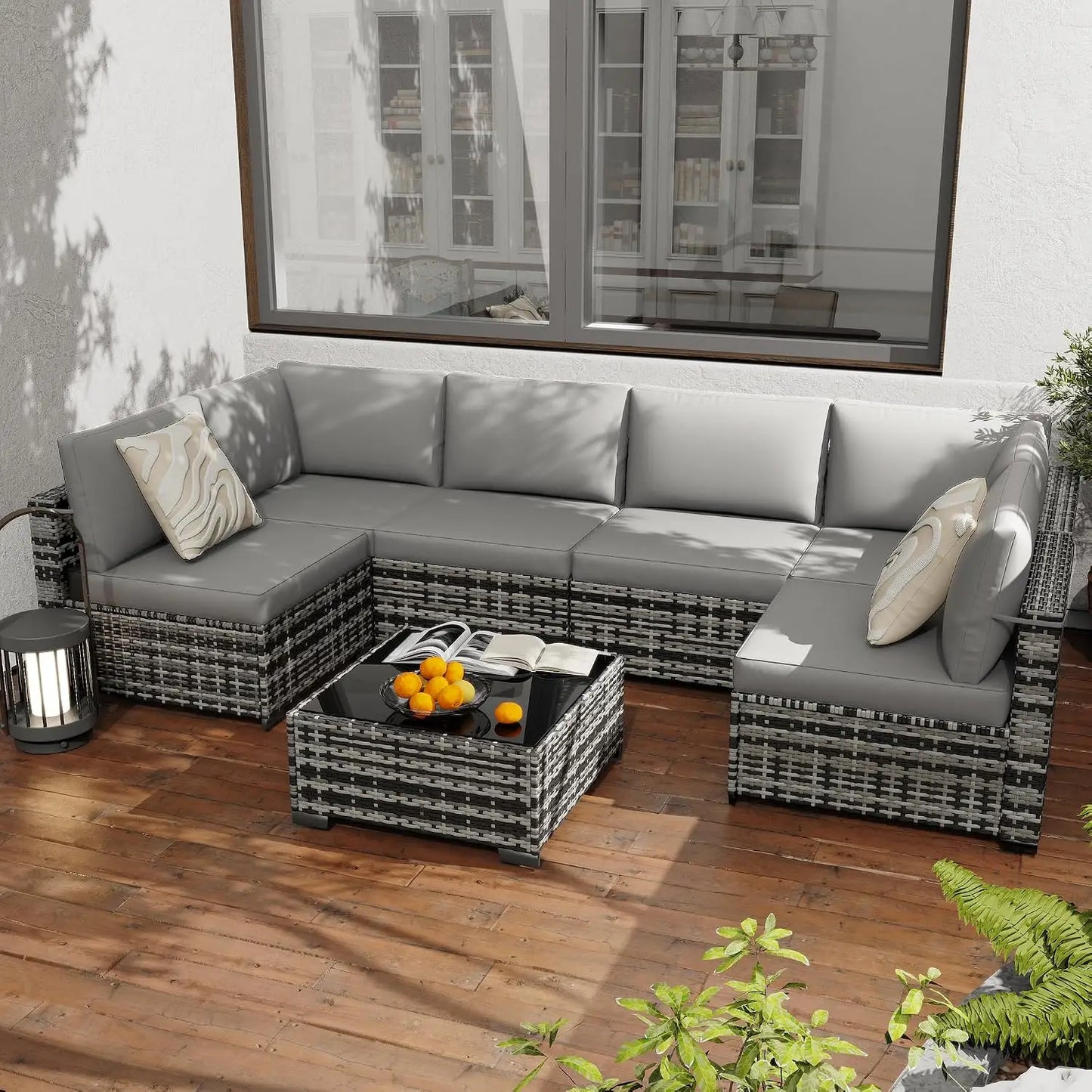 All Weather PE Rattan Outdoor Modular Sectional Conversation Patio Set