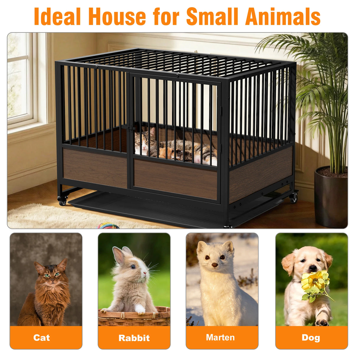 Heavy Duty Metal Cat Cage Enclosure Playpen Kennel for Cats