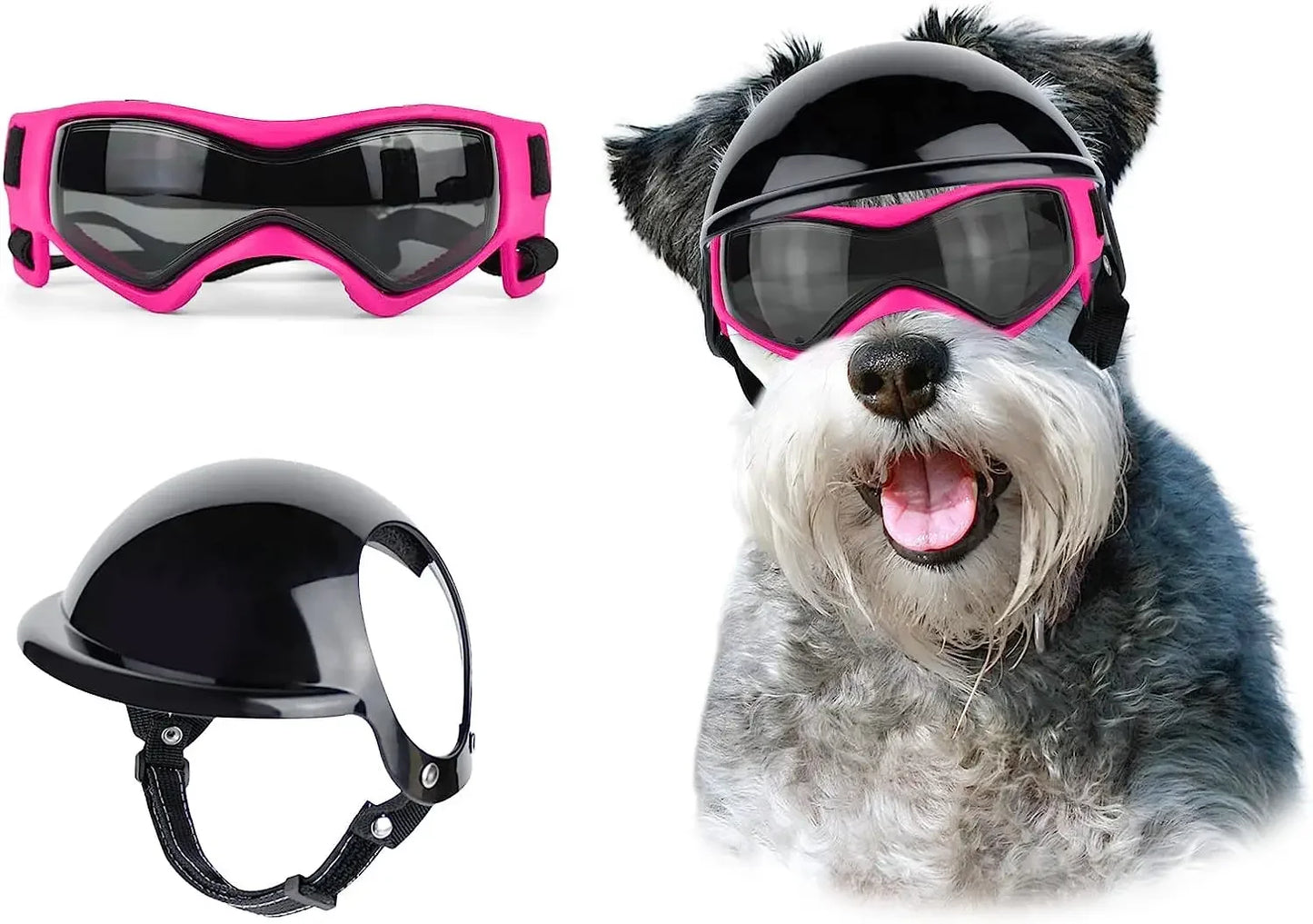 ATUBAN Dog Helmet Sunglasses for Small Dogs,UV Protection Dog Glasses Sport Hat for Medium Dogs,for Dog Outdoor Driving Walking