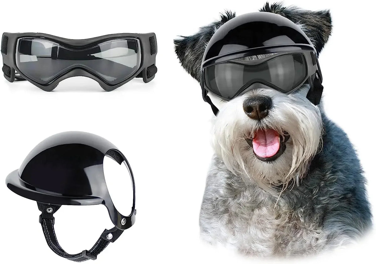 ATUBAN Dog Helmet Sunglasses for Small Dogs,UV Protection Dog Glasses Sport Hat for Medium Dogs,for Dog Outdoor Driving Walking