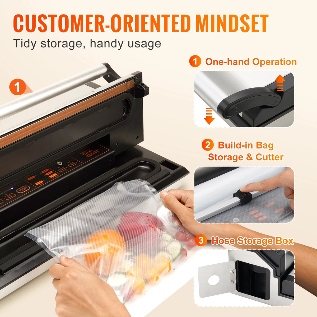 SucceBuy Commercial Automatic Vacuum Sealer With Roll Storage And Cutter