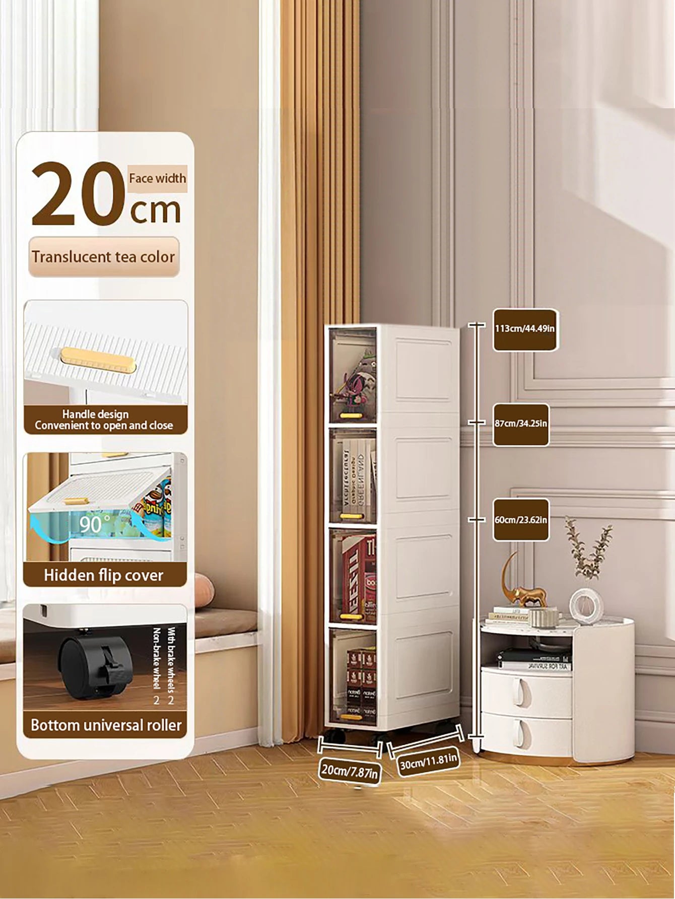 Gap storage cabinet, multi-functional ultra-thin organizer-suitable for kitchen and bathroom gaps, storage cabinet, home storage
