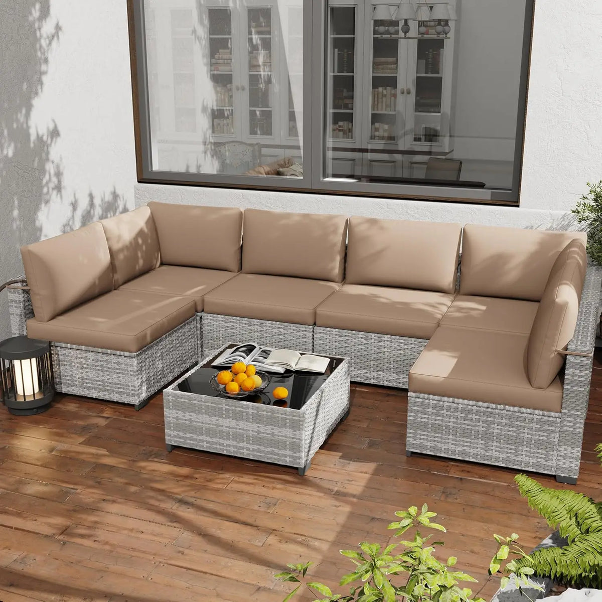 All Weather PE Rattan Outdoor Modular Sectional Conversation Patio Set