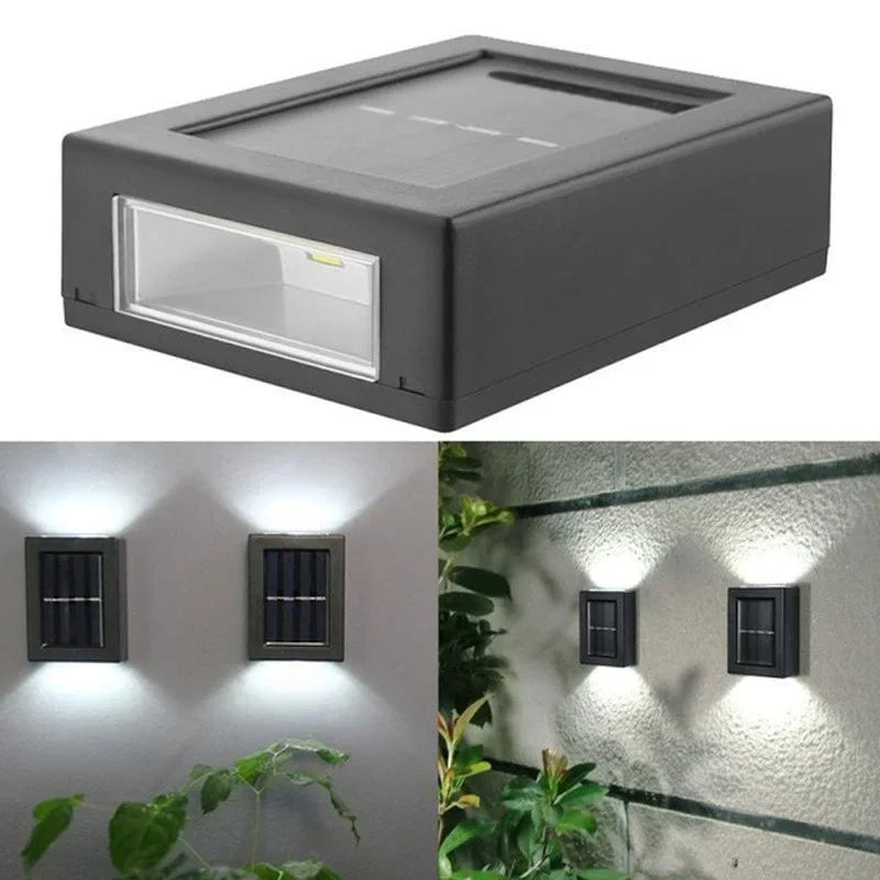 AlliLit Waterproof Solar LED Wall Lights Outdoor Garden Yard Decoration