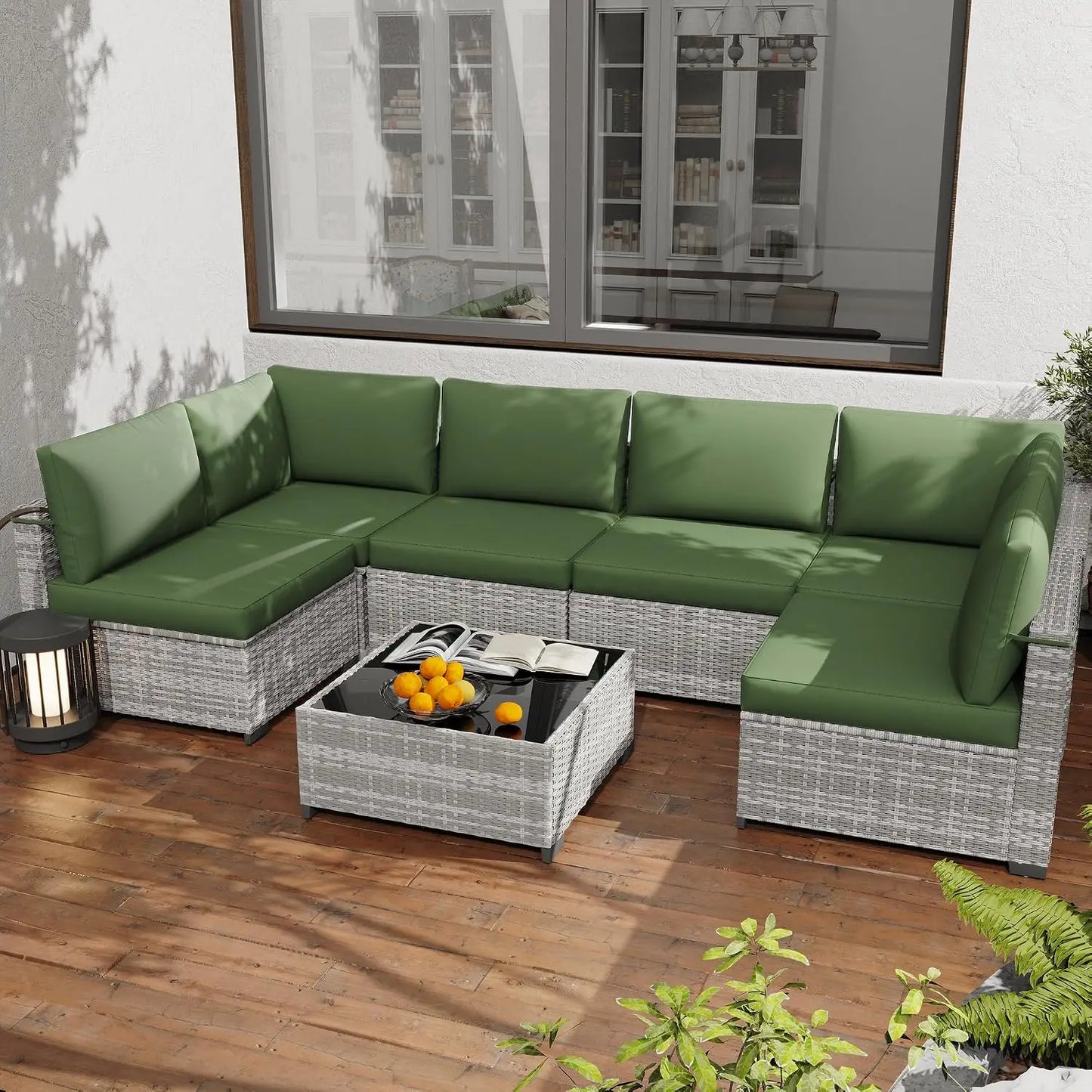 All Weather PE Rattan Outdoor Modular Sectional Conversation Patio Set