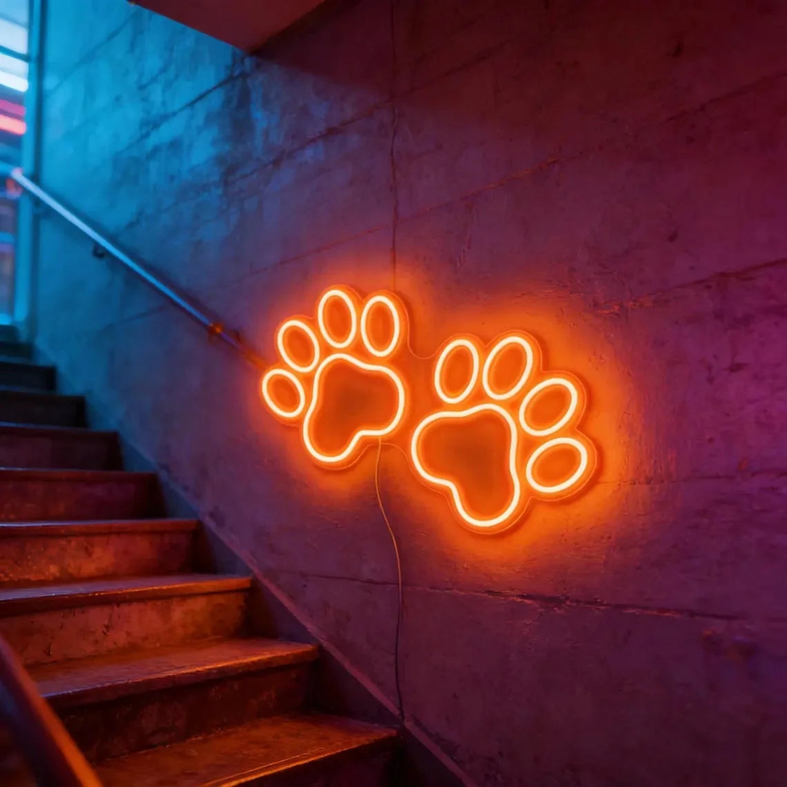 Dog Paw Print Neon Sign Custom Neon Sign Dog Paw Neon Sign Personalized Bar Bedroom Wall Decor Retro Bar Game Room Wall Art