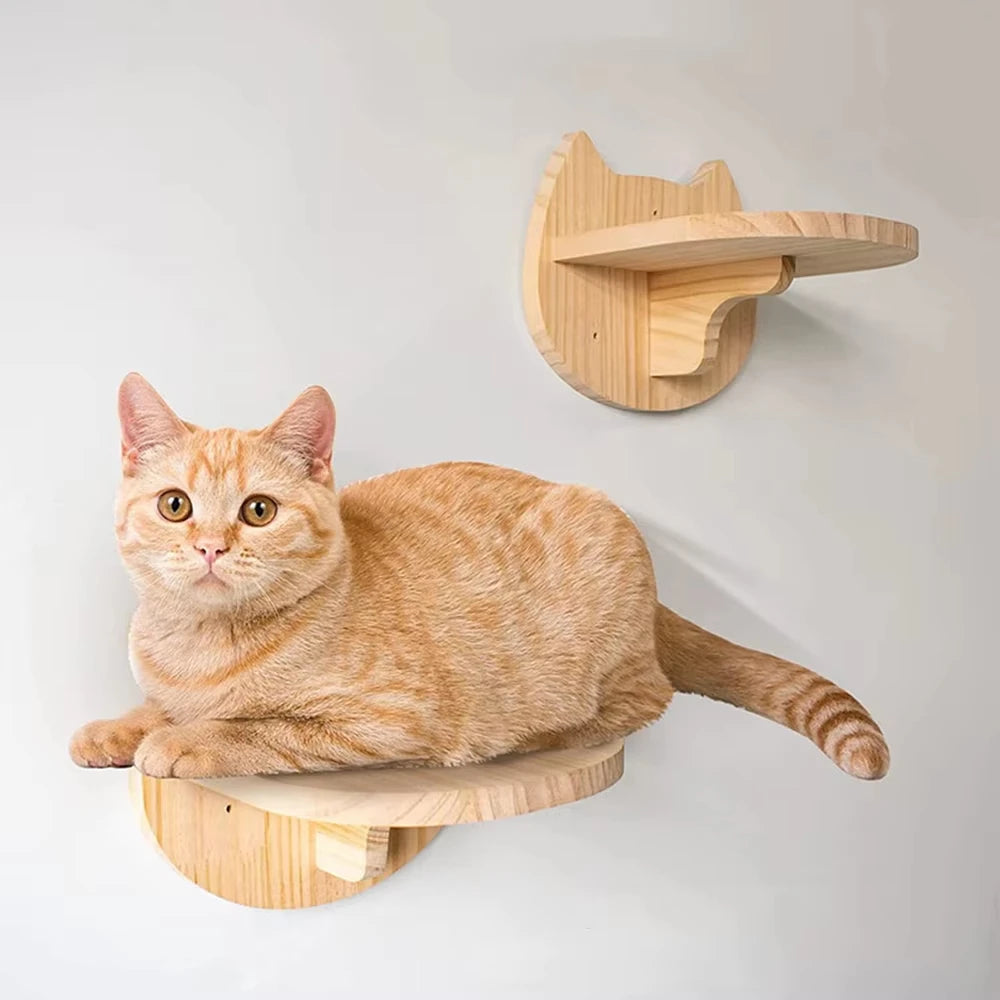 CWV Wall Mounted Cat Climbing Shelves With Sisal Scratching Post
