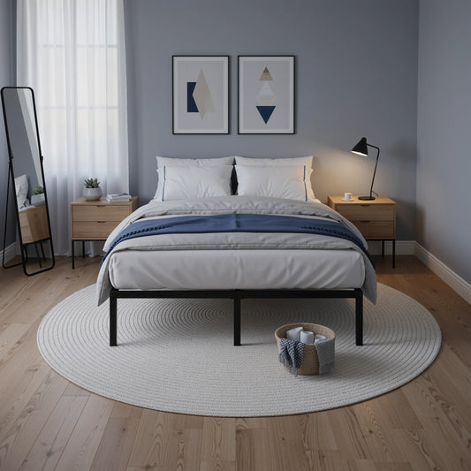 HOOMIC Sturdy Metal Bed Frame Under Bed Storage Easy Assembly