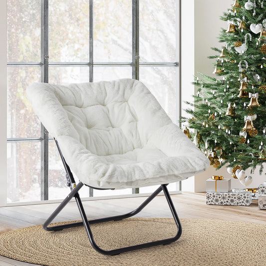 JHK Folding Metal Frame Saucer Chair For Living Room Furniture