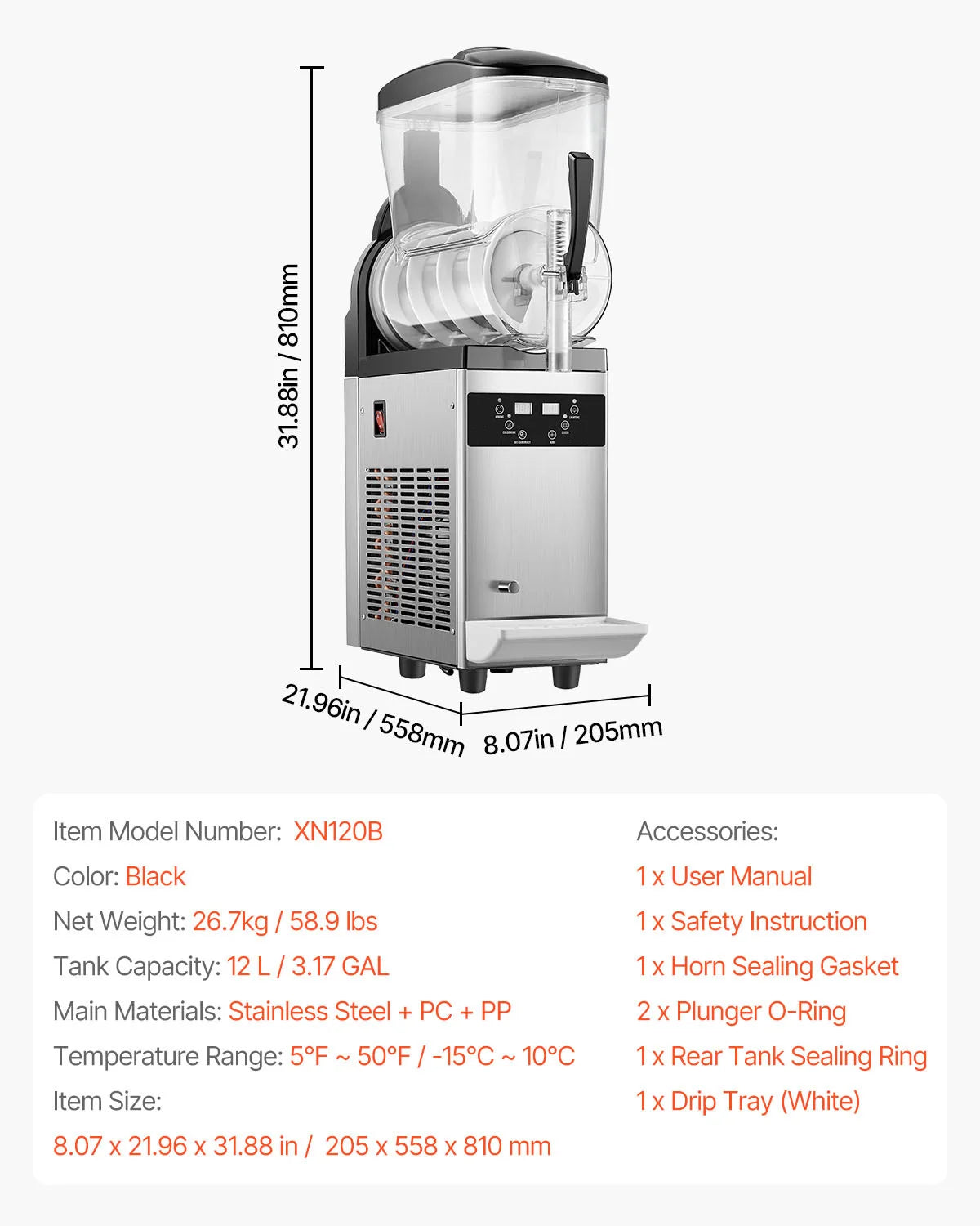 SucceBuy 3-36L Commercial Slushy Machine 1-3 Tanks Stainless Steel Margarita Smoothie Frozen Drink Maker for Home Restaurants