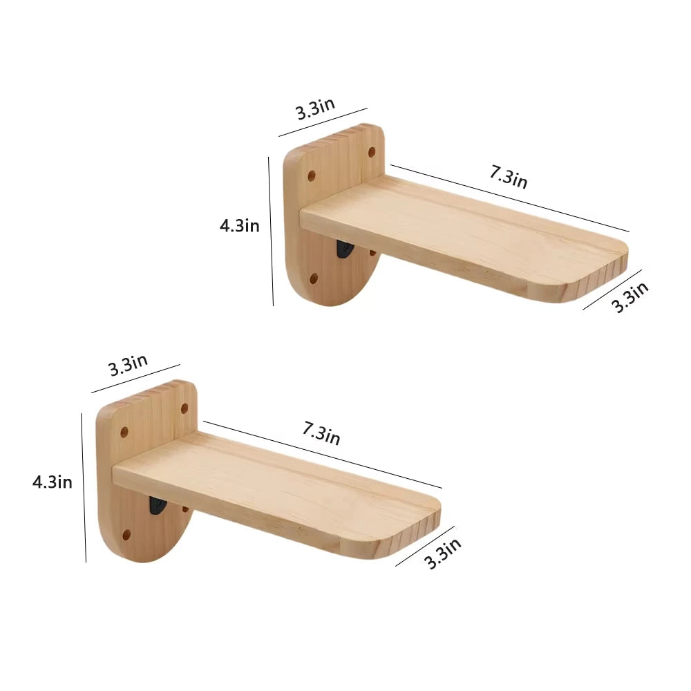 CWV Cat Wall Shelves With Moon Hammock And Star Perches