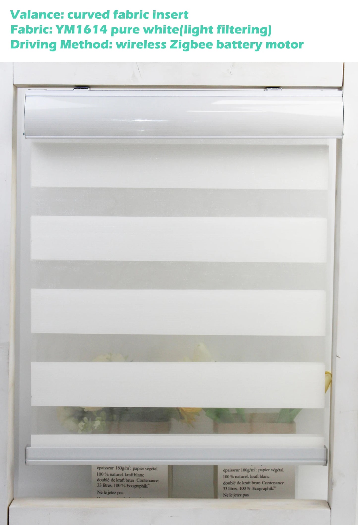 Decopedia Custom Made Zebra Blinds for Windows Motorized Roller Blinds Blackout Day and Night Window Blinds for Sliding Door