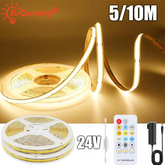 A-Convey 24V COB LED Strip Lights With Remote Control
