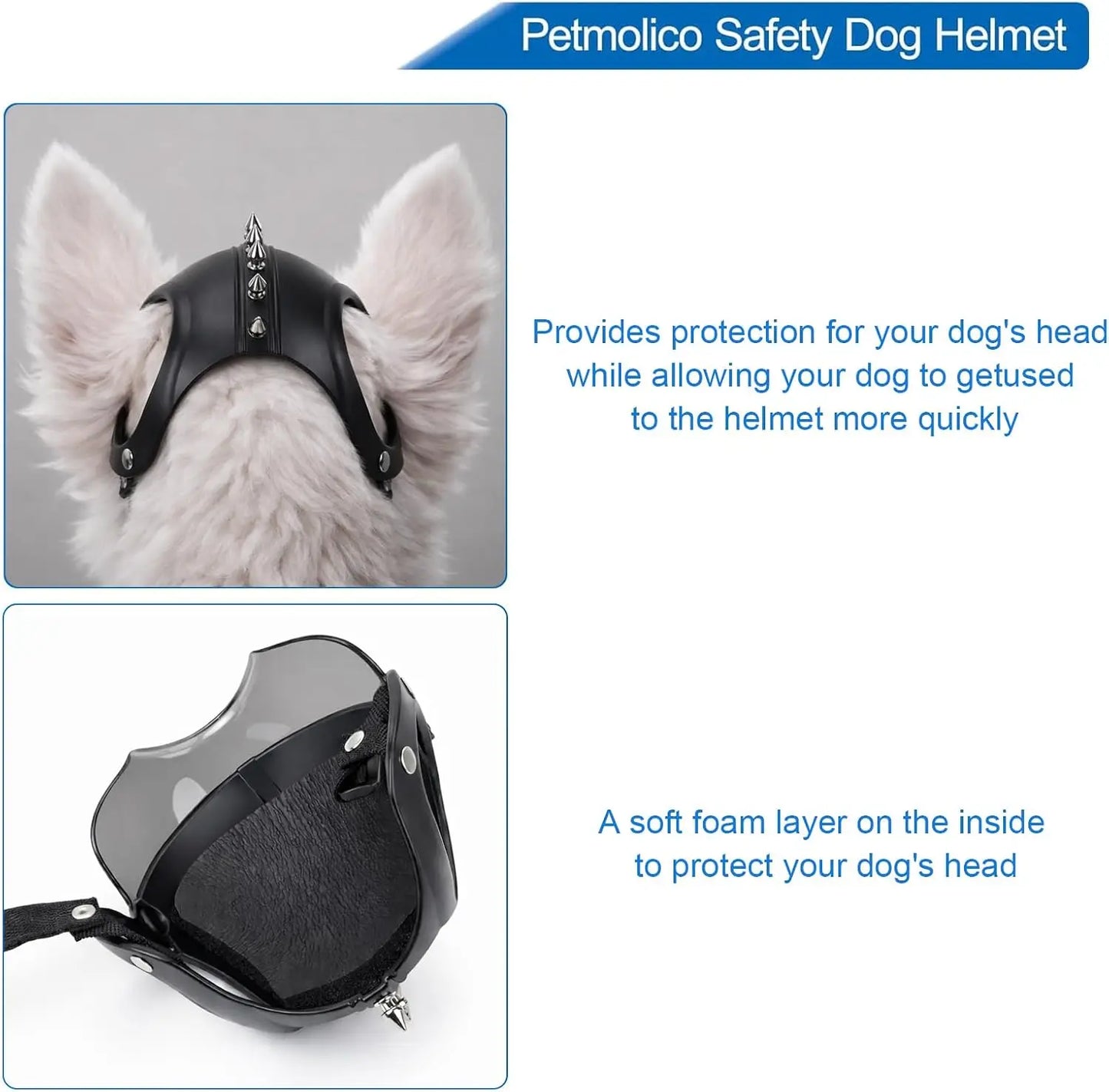 Safety Helmets Dogs Helmet Anti-UV Silver Goggles Ear Holes Adjustable Strap Comfortable Protective Small Animals Driving/Riding