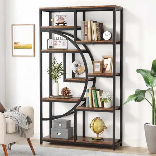Tribesigns Industrial Etagere Bookcase Display Shelf Storage Organizer