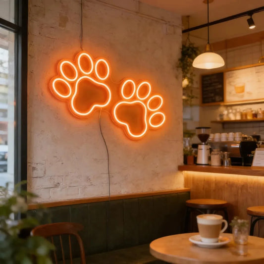 Dog Paw Print Neon Sign Custom Neon Sign Dog Paw Neon Sign Personalized Bar Bedroom Wall Decor Retro Bar Game Room Wall Art