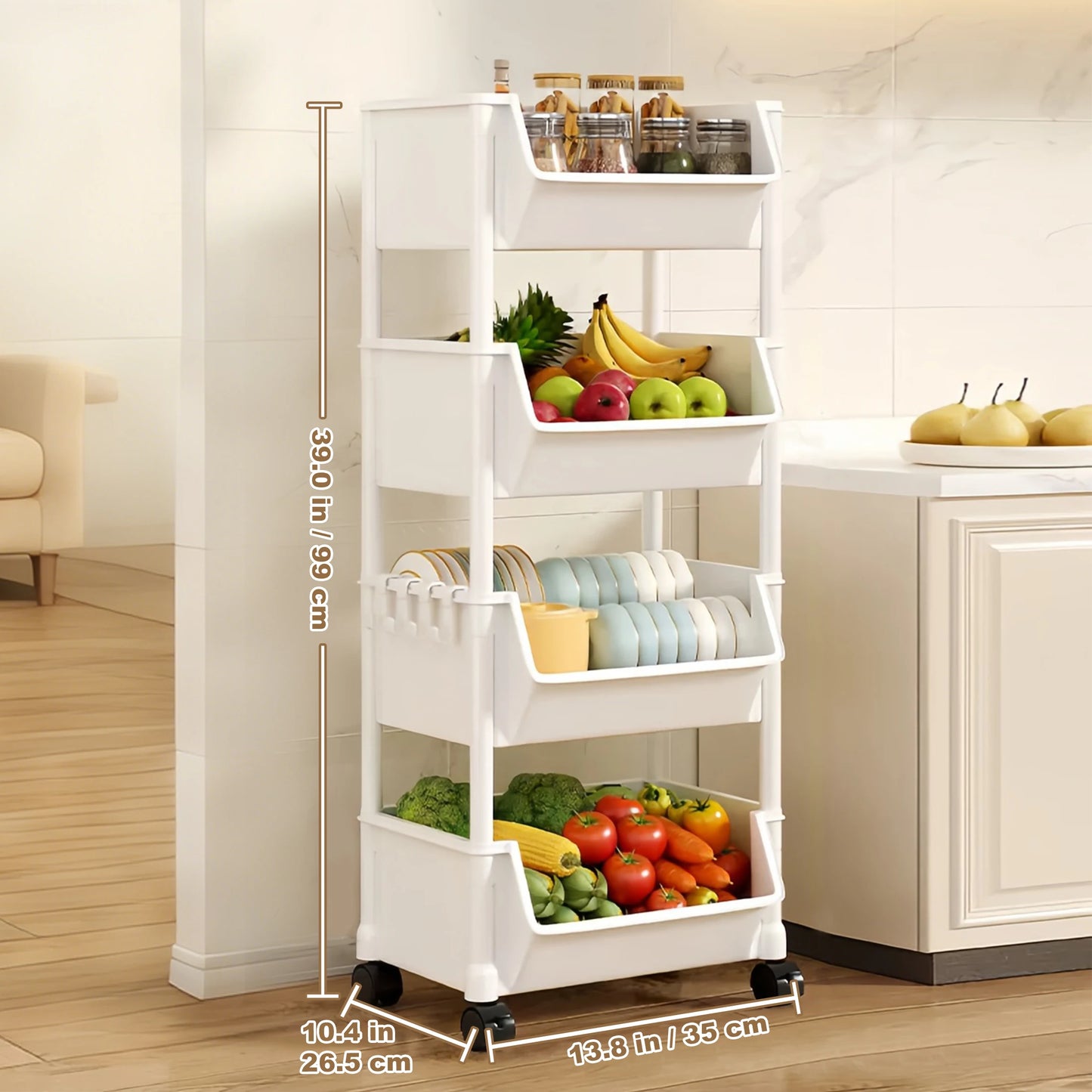 Trolley Bookshelf Kitchen Storage Rack Kitchen Corner Narrow Slit Storage Cabinet Bathroom Living Room Home Organizer