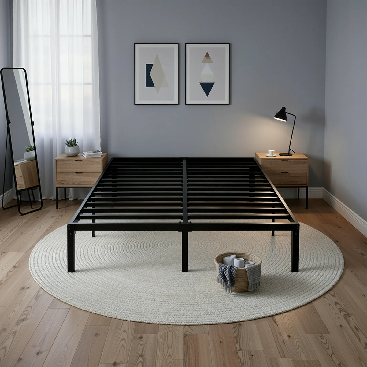 HOOMIC Sturdy Metal Bed Frame Under Bed Storage Easy Assembly