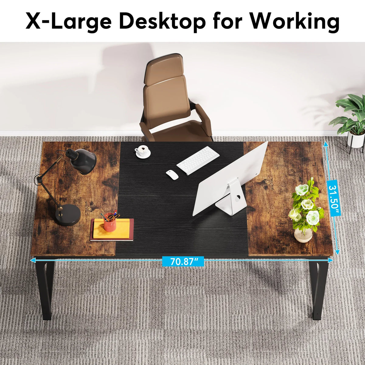 Tribesigns Modern Wooden Computer Desk for Home Office Workstation
