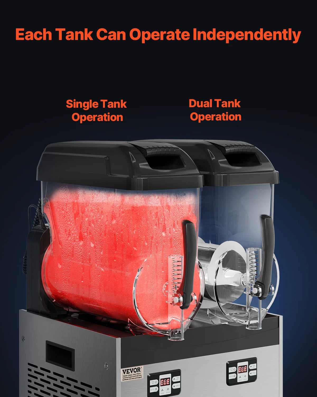 SucceBuy 3-36L Commercial Slushy Machine 1-3 Tanks Stainless Steel Margarita Smoothie Frozen Drink Maker for Home Restaurants